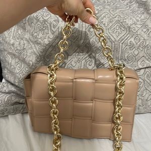 Beige leather bag